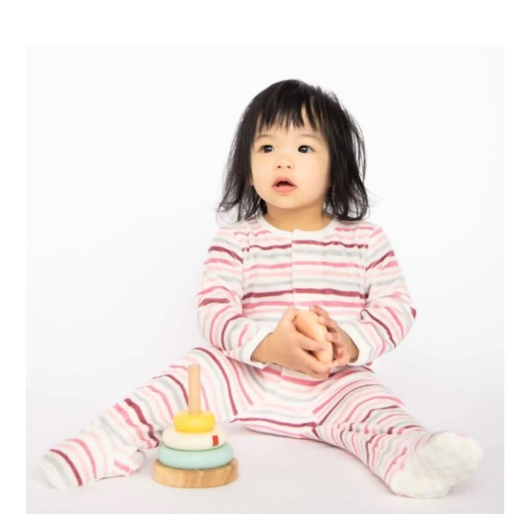 Magnetic Me Multi Stripe Velour Magnetic Footie